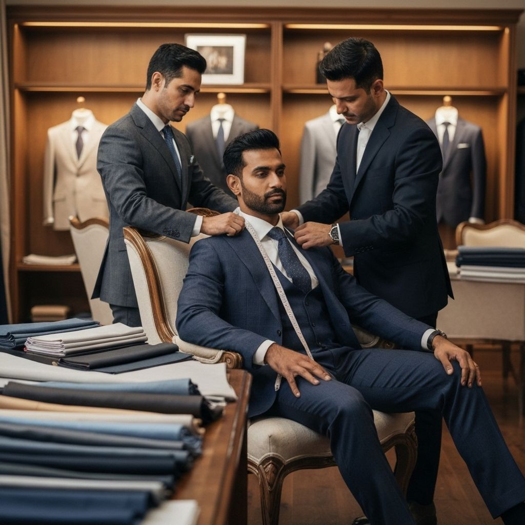 Custom suit being tailored